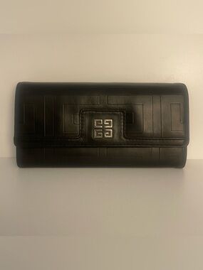 Givenchy Black Leather Embossed Wallet